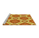 Sideview of Machine Washable Transitional Orange Red Orange Rug, wshpat1336yw