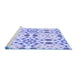 Sideview of Machine Washable Transitional Medium Slate Blue Rug, wshpat1337blu