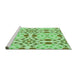 Sideview of Machine Washable Transitional Jade Green Rug, wshpat1337grn