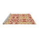 Sideview of Machine Washable Transitional Bright Orange Rug, wshpat1337org