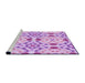 Sideview of Machine Washable Transitional Blossom Pink Rug, wshpat1337pur