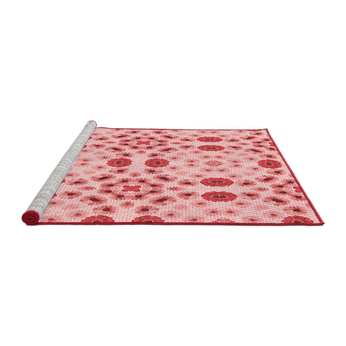 Sideview of Machine Washable Transitional Red Rug, wshpat1337rd