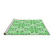 Sideview of Machine Washable Transitional Green Rug, wshpat1338grn