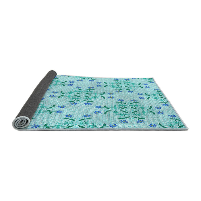 Thickness of Patterned Blue Rug, pat1338lblu