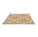 Sideview of Machine Washable Transitional Golden Blonde Gold Rug, wshpat1338org