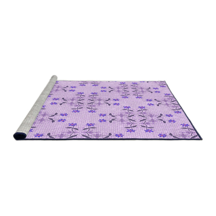 Sideview of Machine Washable Transitional Purple Rug, wshpat1338pur