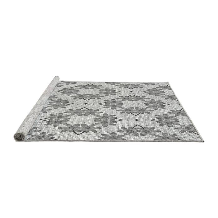Sideview of Machine Washable Transitional Gunmetal Gray Rug, wshpat1339gry