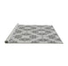 Sideview of Machine Washable Transitional Gunmetal Gray Rug, wshpat1339gry