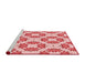 Sideview of Machine Washable Transitional Deep Rose Pink Rug, wshpat1339rd