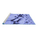 Sideview of Machine Washable Transitional Sky Blue Rug, wshpat134blu