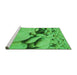 Sideview of Machine Washable Transitional Neon Green Rug, wshpat134grn