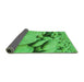 Thickness of Patterned Neon Green Rug, pat134grn