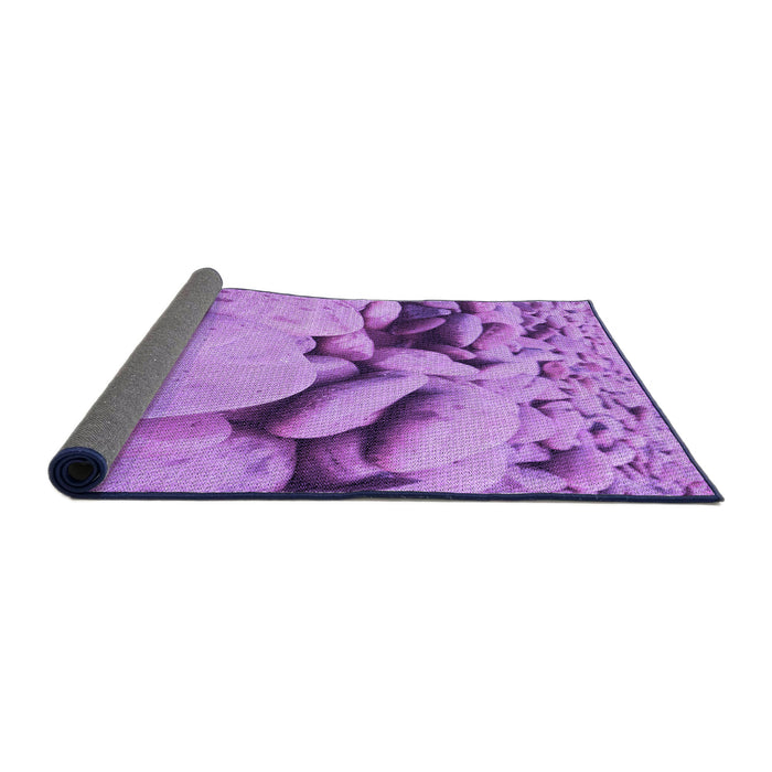 Thickness of Patterned Violet Purple Rug, pat134pur
