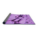 Thickness of Patterned Violet Purple Rug, pat134pur