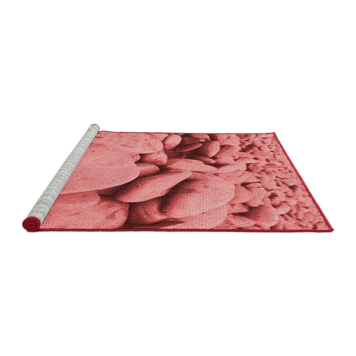 Sideview of Machine Washable Transitional Red Rug, wshpat134rd