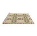 Sideview of Machine Washable Transitional Golden Blonde Gold Rug, wshpat1340brn