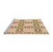 Sideview of Machine Washable Transitional Golden Blonde Gold Rug, wshpat1340org