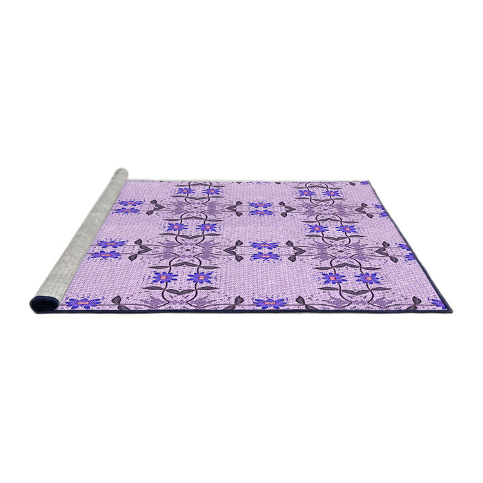 Sideview of Machine Washable Transitional Lilac Purple Rug, wshpat1340pur