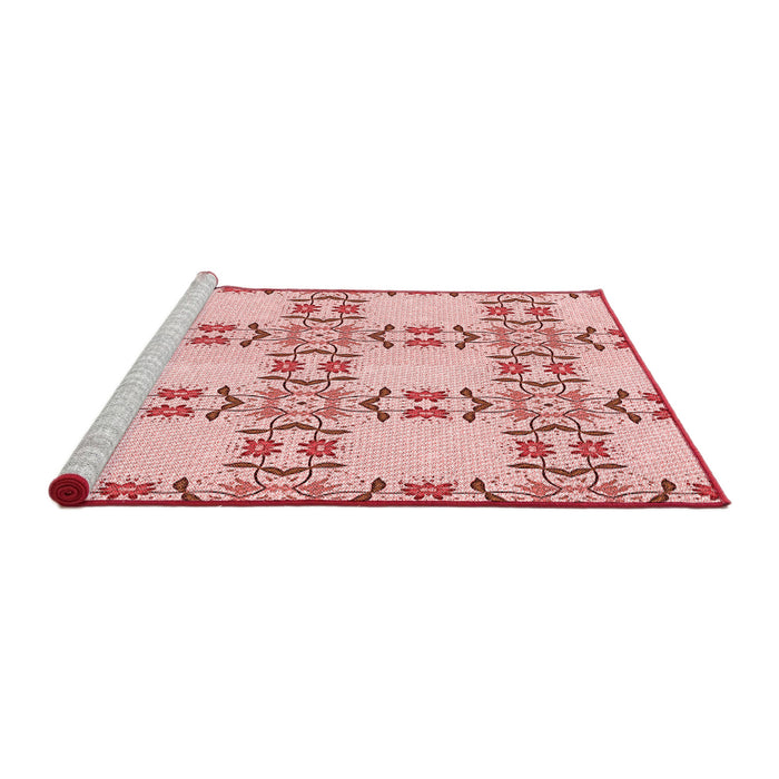 Sideview of Machine Washable Transitional Red Rug, wshpat1340rd