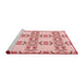 Sideview of Machine Washable Transitional Red Rug, wshpat1340rd