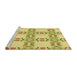 Sideview of Machine Washable Transitional Dark Golden Brown Rug, wshpat1340yw