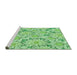 Sideview of Machine Washable Transitional Light Green Rug, wshpat1341grn