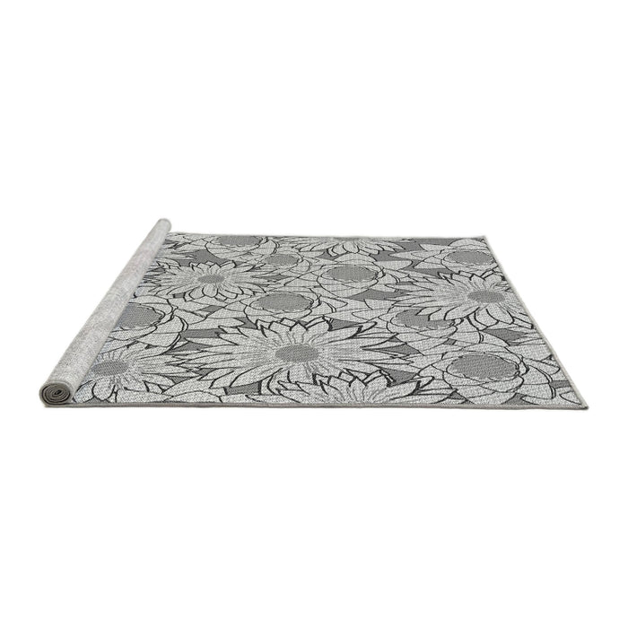 Sideview of Machine Washable Transitional Gray Rug, wshpat1341gry