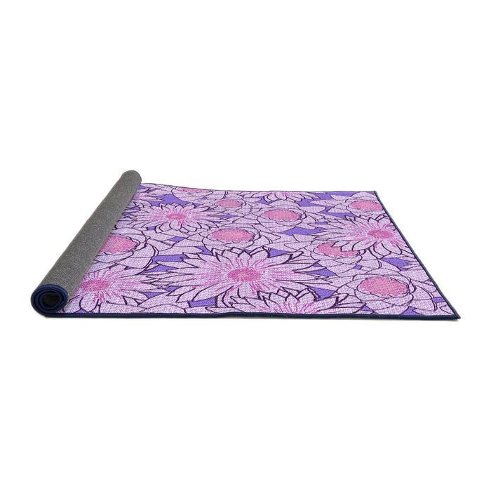 Thickness of Patterned Blossom Pink Rug, pat1341pur