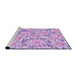 Sideview of Machine Washable Transitional Blossom Pink Rug, wshpat1341pur