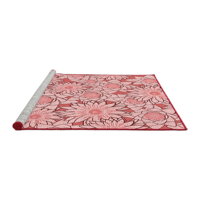 Sideview of Machine Washable Transitional Red Rug, wshpat1341rd