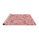 Sideview of Machine Washable Transitional Red Rug, wshpat1341rd