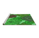 Sideview of Machine Washable Transitional Neon Green Rug, wshpat1342grn