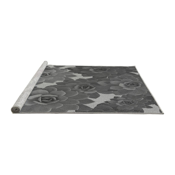 Sideview of Machine Washable Transitional Gray Rug, wshpat1342gry