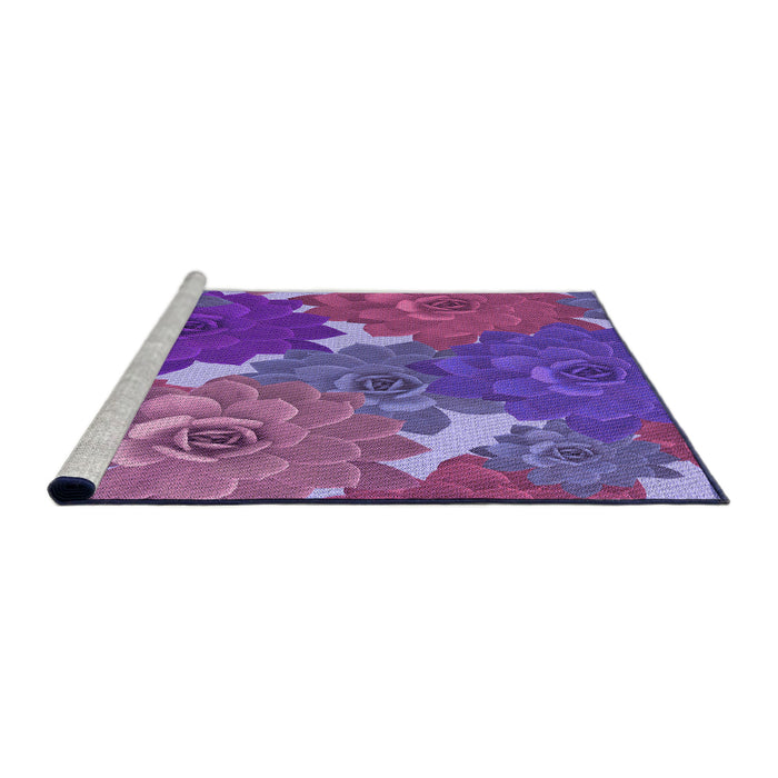 Sideview of Machine Washable Transitional Dark Orchid Purple Rug, wshpat1342pur