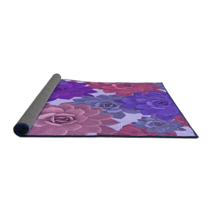 Thickness of Patterned Dark Orchid Purple Rug, pat1342pur