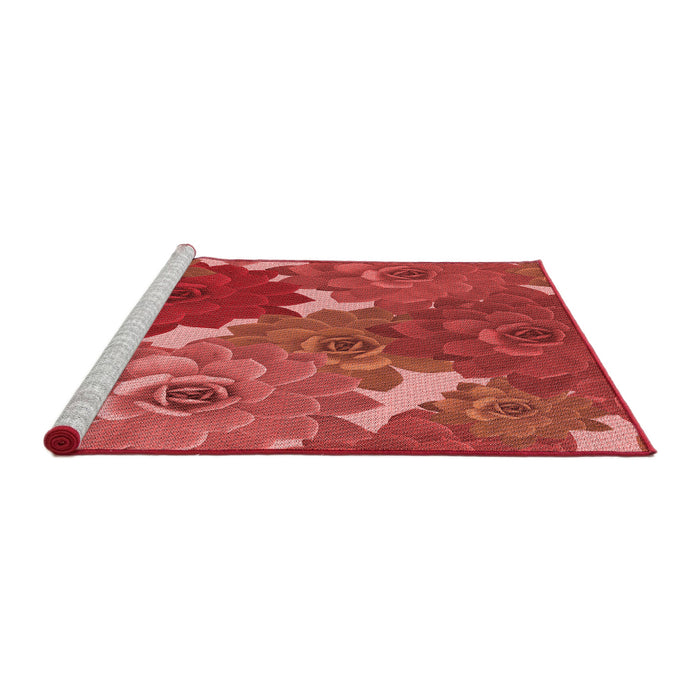 Sideview of Machine Washable Transitional Orange Rug, wshpat1342rd