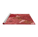 Sideview of Machine Washable Transitional Orange Rug, wshpat1342rd