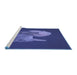 Sideview of Machine Washable Transitional Denim Dark Blue Rug, wshpat1343blu