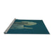 Sideview of Machine Washable Transitional Medium Teal Green Rug, wshpat1343lblu