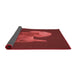 Thickness of Patterned Cranberry Red Rug, pat1343rd