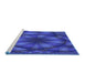 Sideview of Machine Washable Transitional Cobalt Blue Rug, wshpat1344blu