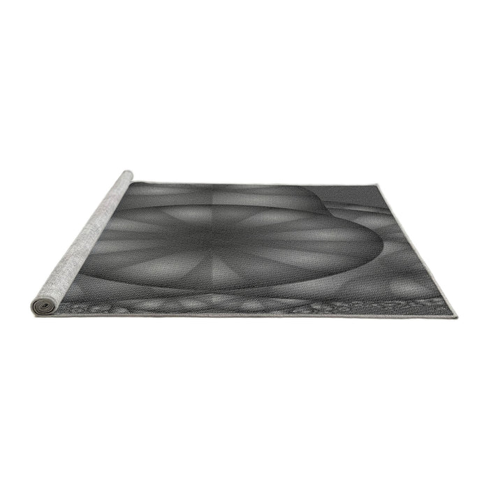 Sideview of Machine Washable Transitional Gray Rug, wshpat1344gry