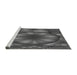 Sideview of Machine Washable Transitional Gray Rug, wshpat1344gry