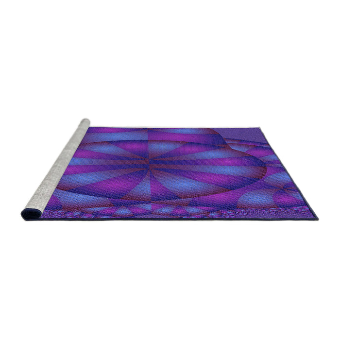 Sideview of Machine Washable Transitional ly Purple Rug, wshpat1344pur