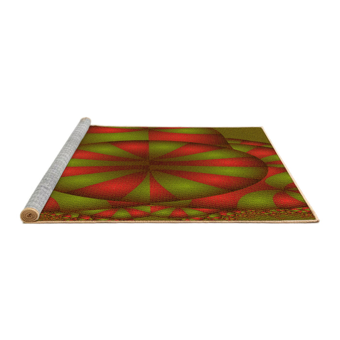 Sideview of Machine Washable Transitional Dark Yellow Green Rug, wshpat1344yw