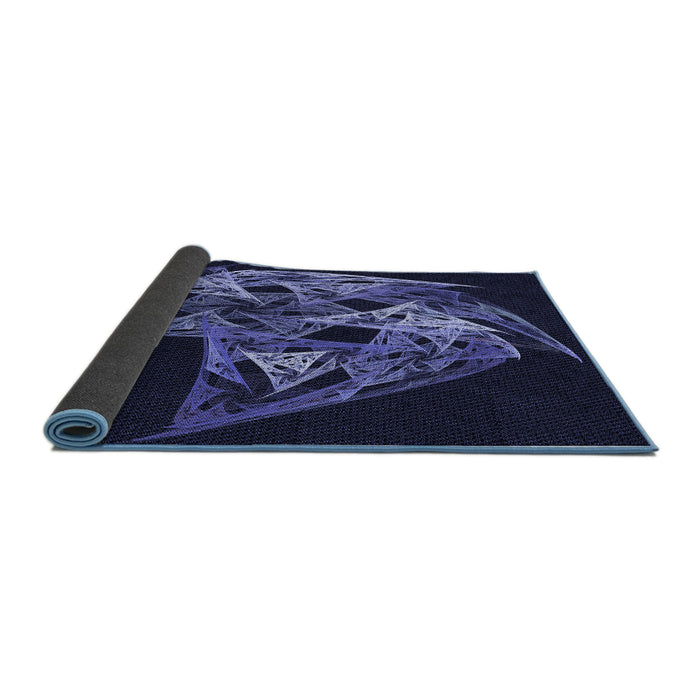 Thickness of Patterned Night Blue Rug, pat1345blu