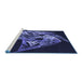 Sideview of Machine Washable Transitional Night Blue Rug, wshpat1345blu