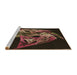 Sideview of Machine Washable Transitional Red Brown Rug, wshpat1345brn