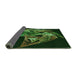 Thickness of Patterned Dark Lime Green Rug, pat1345grn