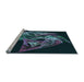 Sideview of Machine Washable Transitional Aquamarine Stone Green Rug, wshpat1345lblu